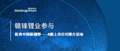 KY开元官网锂业参与“投资中国新视野——A股上市公司推介活动”